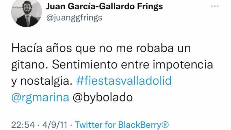 Mensaje en Twitter del líder de Vox en Castilla y León. Twitter Mensaje en Twitter del líder de Vox en Castilla y León. Twitter