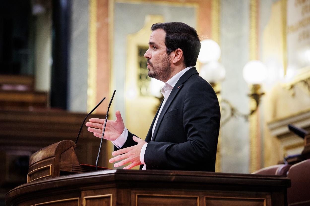 El ministro de Consumo, Alberto Garzón, durante un pleno del Congreso. Fuente: Europa Press.