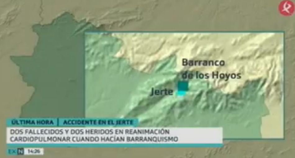 La Televisión de Extremadura informa sobre la muerte de cuatro personas