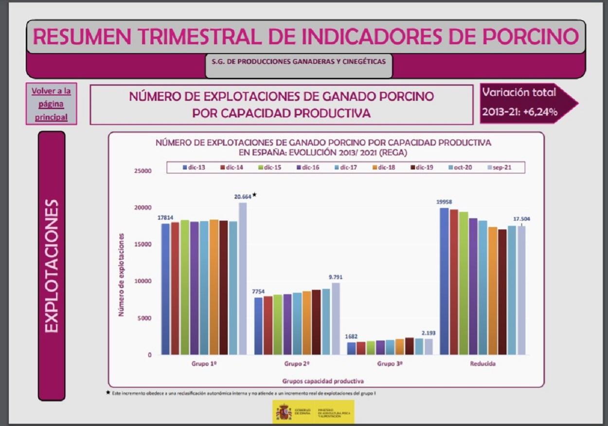 Gráfico explotaciones de ganado porcino