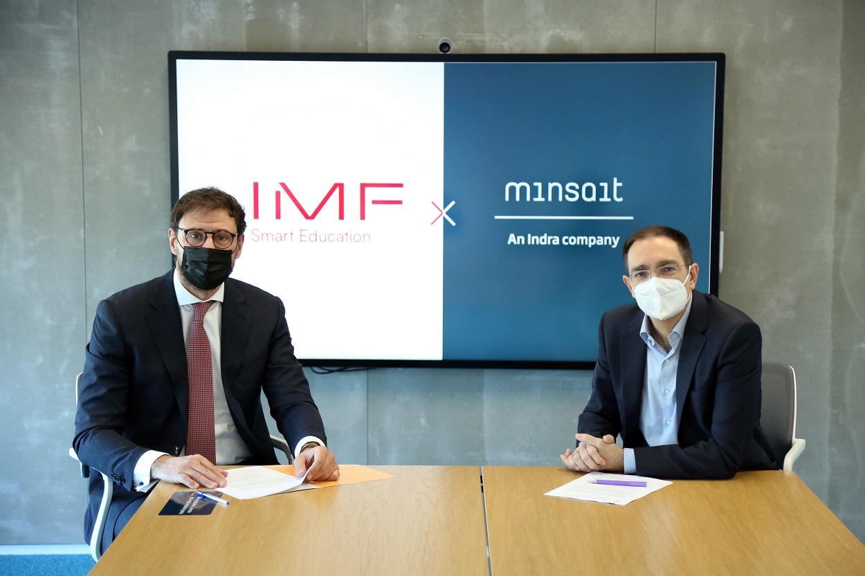 Conrado Briceño, CEO de IMF Smart Education, y Juan Francisco Gago, director de Tecnologías Avanzadas en Minsait