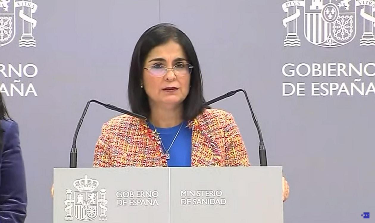 La ministra de Sanidad, Carolina Darias, en rueda de prensa