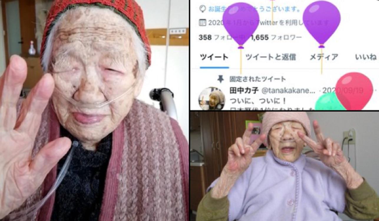 Kane Tanaka, la mujer más anciana del mundo. Twitter