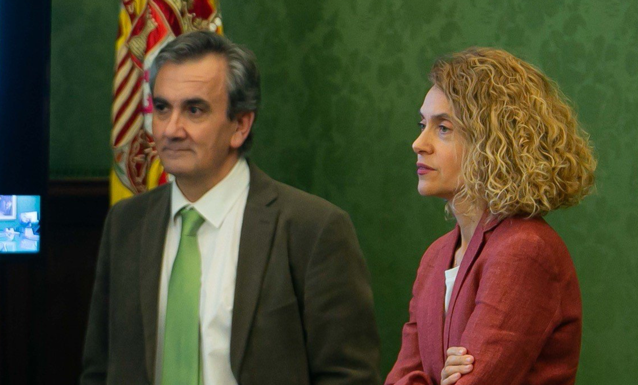 José Luis de Francisco junto a Batet en el Congreso de los Diputados