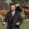 El presidente del PP, Pablo Casado, ofrece declaraciones a los medios, durante su visita a una explotación ganadera extensiva de vacuno en Navas del Marqués. EP