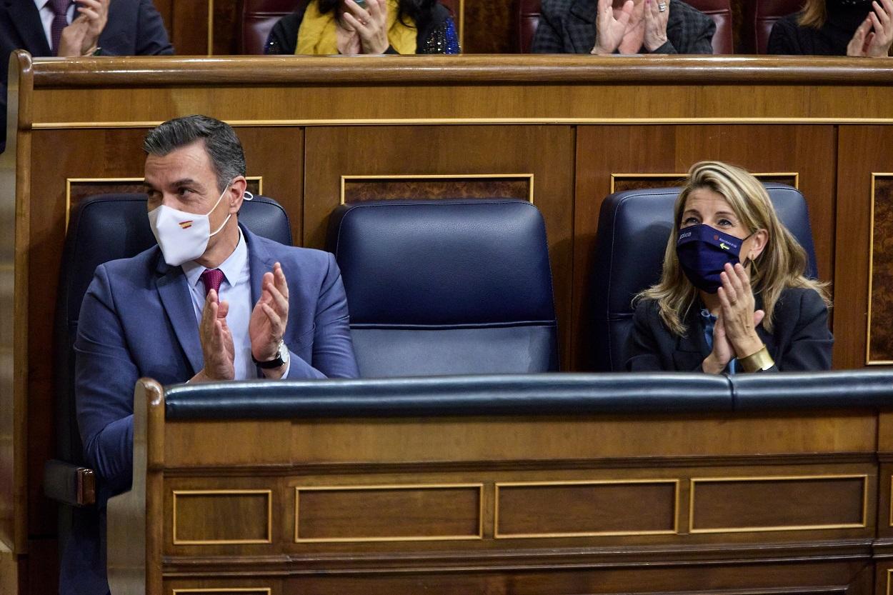 Pedro Sánchez y Yolanda Díaz en una imagen de archivo. Fuente: Europa Press.