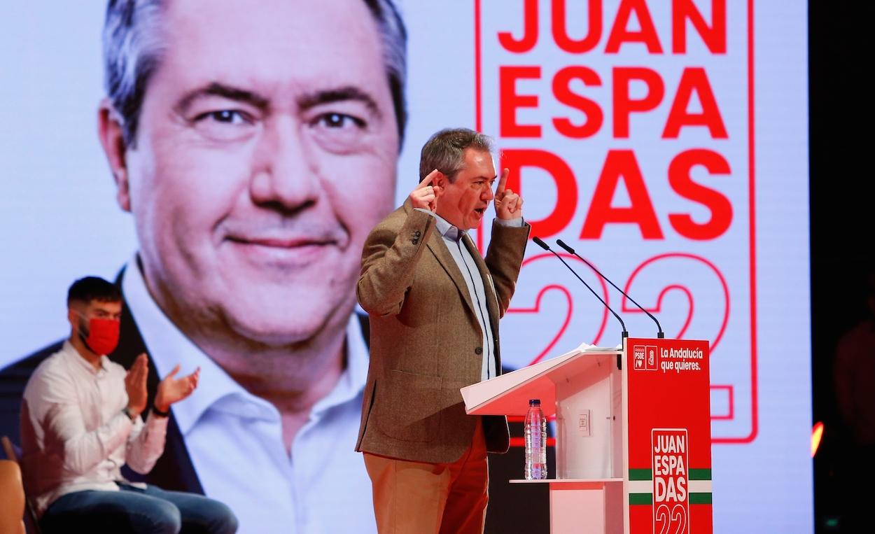 Juan Espadas, en el acto del PSOE ayer en Granada. ÁLEX CÁMARA/EP