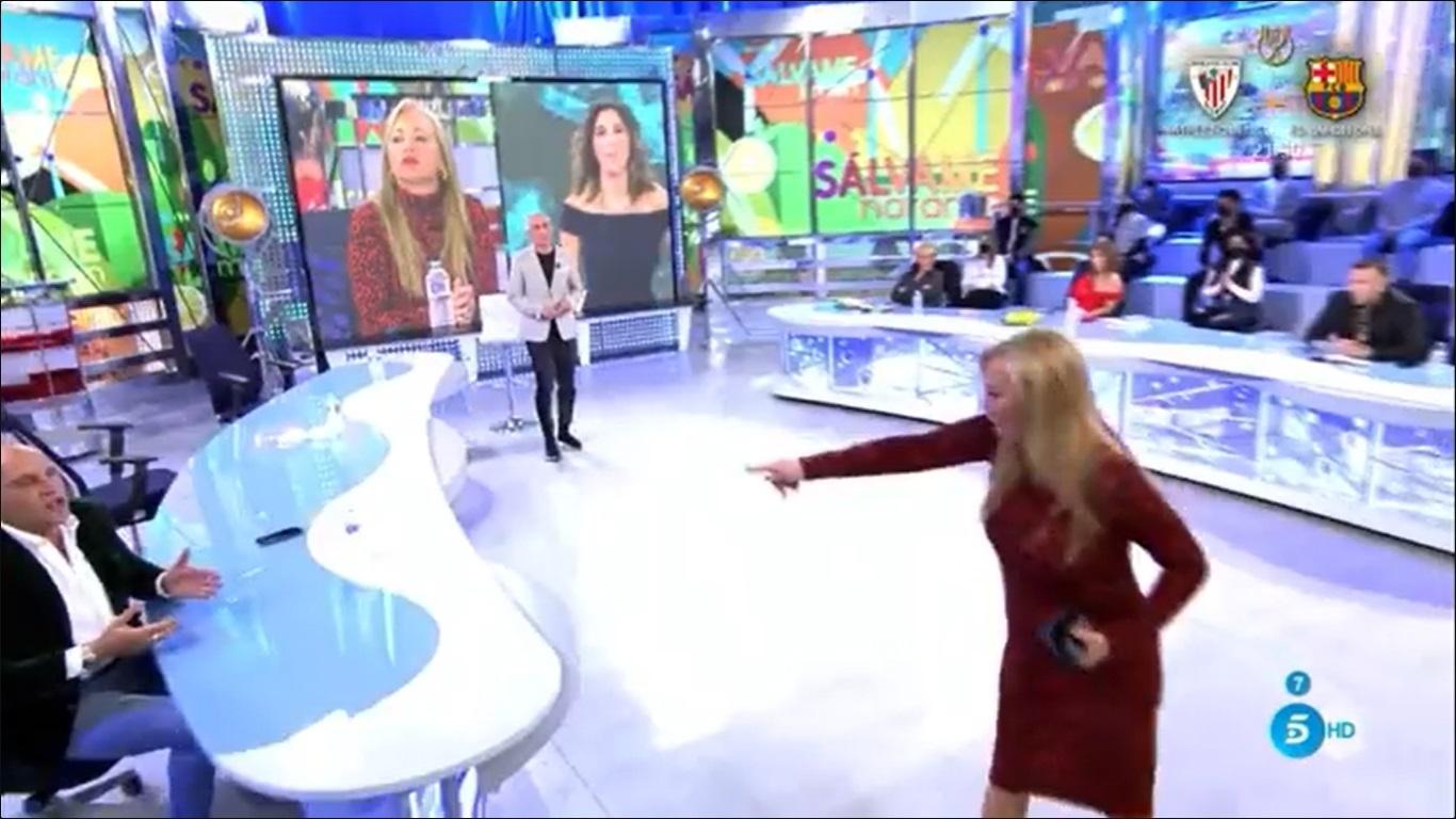 Belén Esteban abandona el plató de 'Sálvame'. Telecinco.