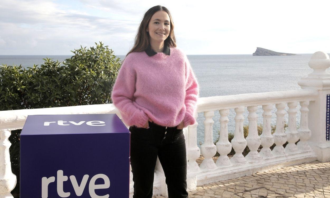 La cantante Rigoberta Bandini en la rueda de prensa de la 2º semifinal del Benidorm Fest. EP