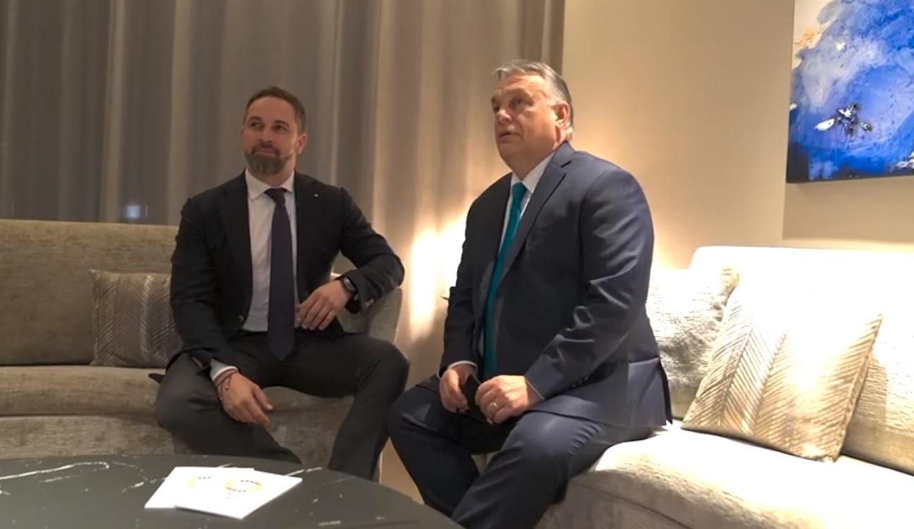 Santiago Abascal y Víctor Orban en Madrid. EP