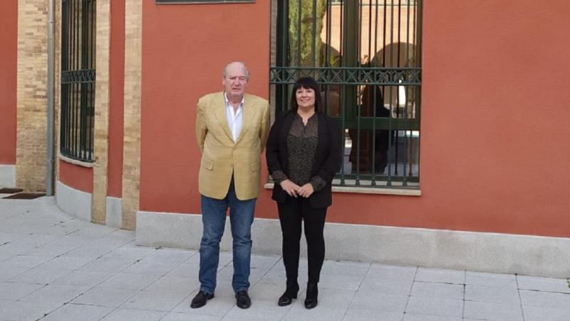 Javier Pedrero, alcalde de Cañizar de Amaya  (Burgos), y Carmen Gomis, líder de TÚpatria