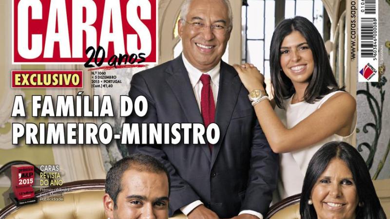 Portada de la revista portuguesa Caras con la familia del primer ministro portugués, Antonio Costa. 
