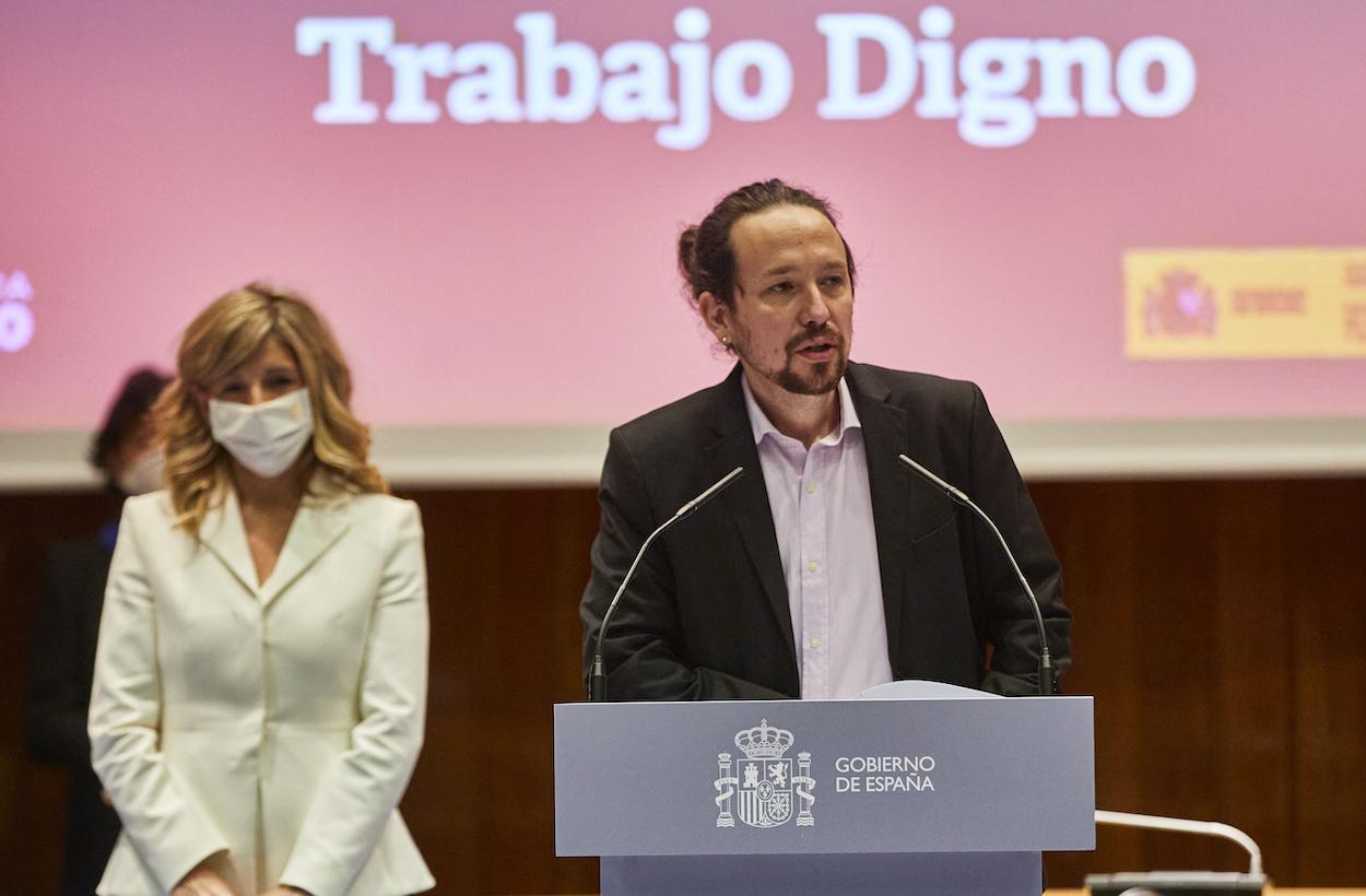 Pablo Iglesias habla de Yolanda Díaz mientras aclara su salida de la política. EP