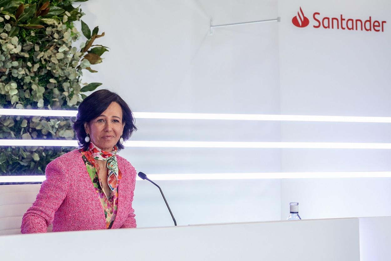 Ana Botín, presidenta de Banco Santander, durante la presentación de resultados anuales. Europa Press
