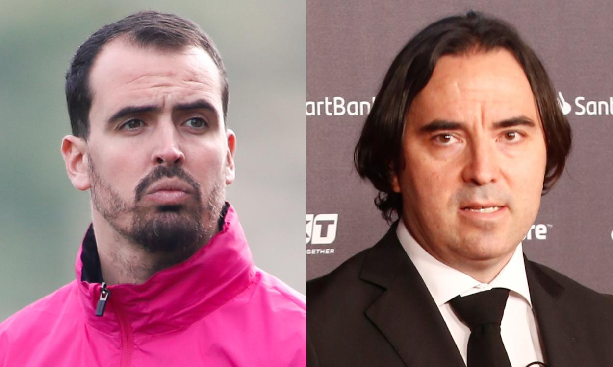 Carlos Santiso, entrenador del Rayo Vallecano femenino, y Raúl Martín Presa, presidente del club