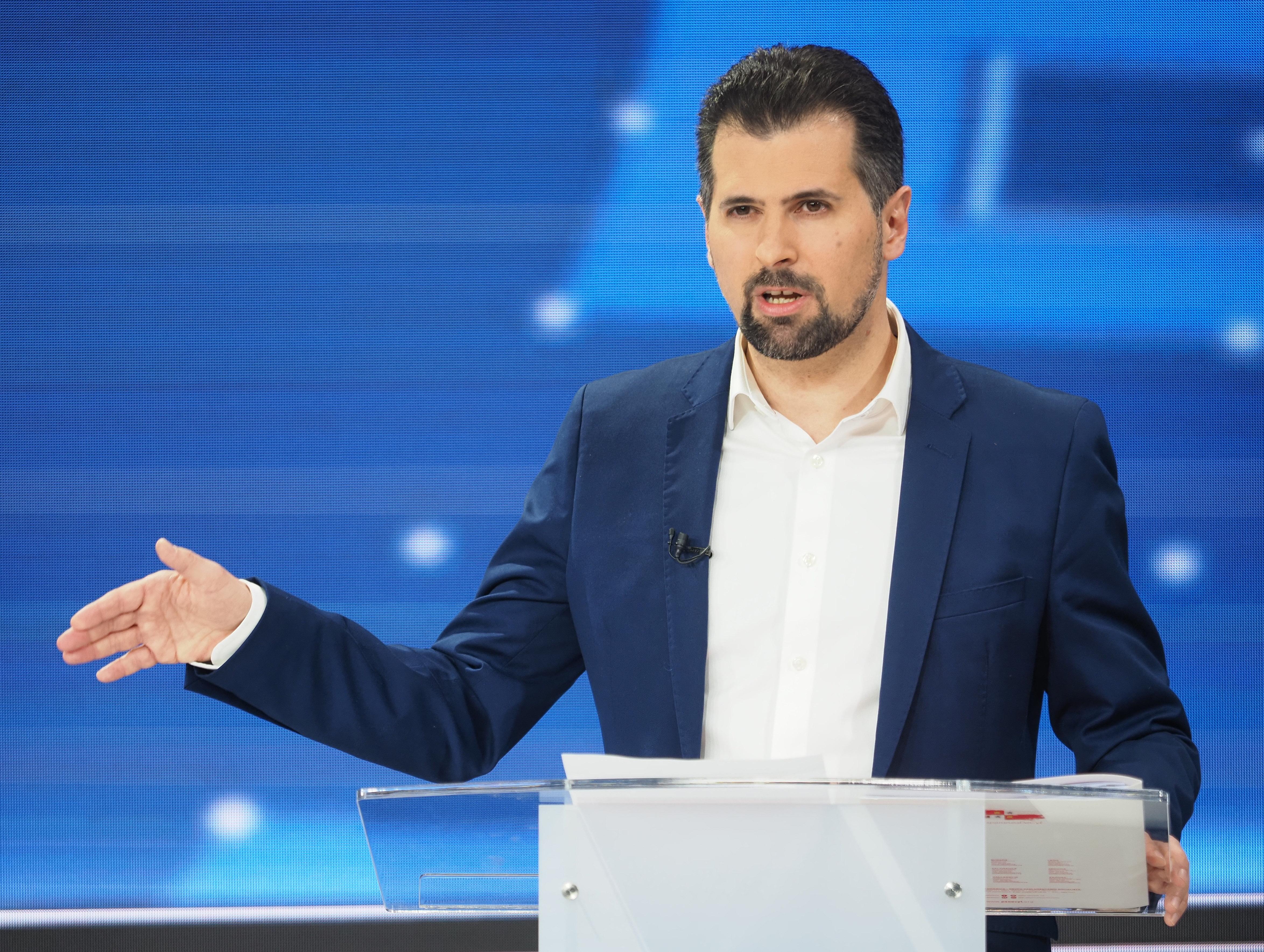 Luis Tudanca durante el segundo debate electoral de Castilla y León. EP