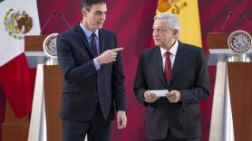 El presidente del Gobierno, Pedro Sánchez, y el presidente de México, Andrés Manuel Lopez Obrador en su visita oficial. Europa Press