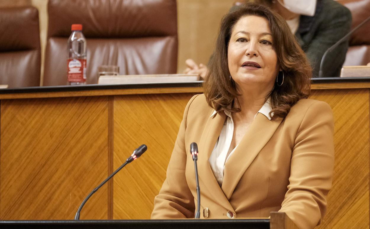 La consejera de Agricultura, Carmen Crespo, interviene en el debate de totalidad del Proyecto de Ley de Economía Circular de Andalucía