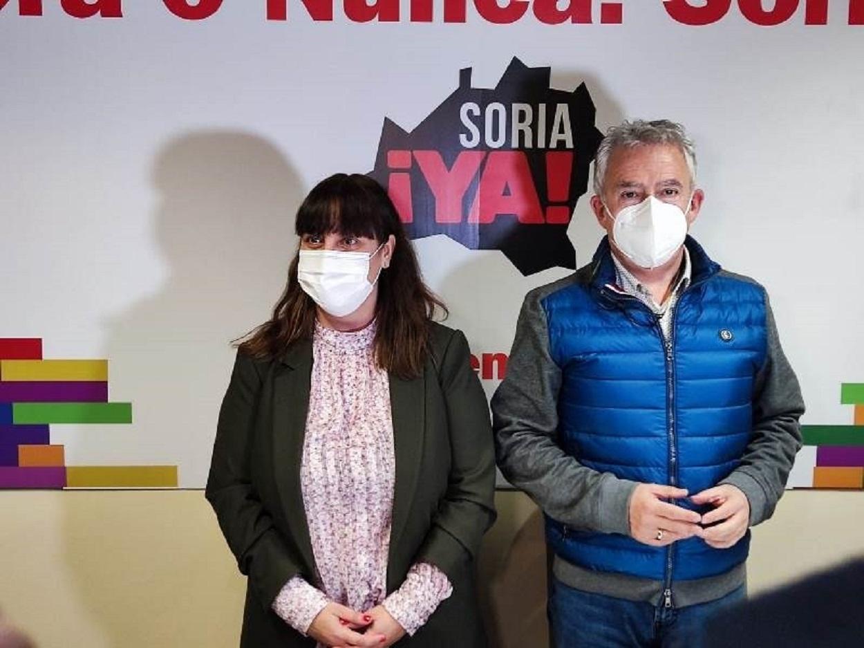 Vanessa García y Ángel Ceña, número dos y cabeza de lista de Soria ¡YA! Fuente: Europa Press.
