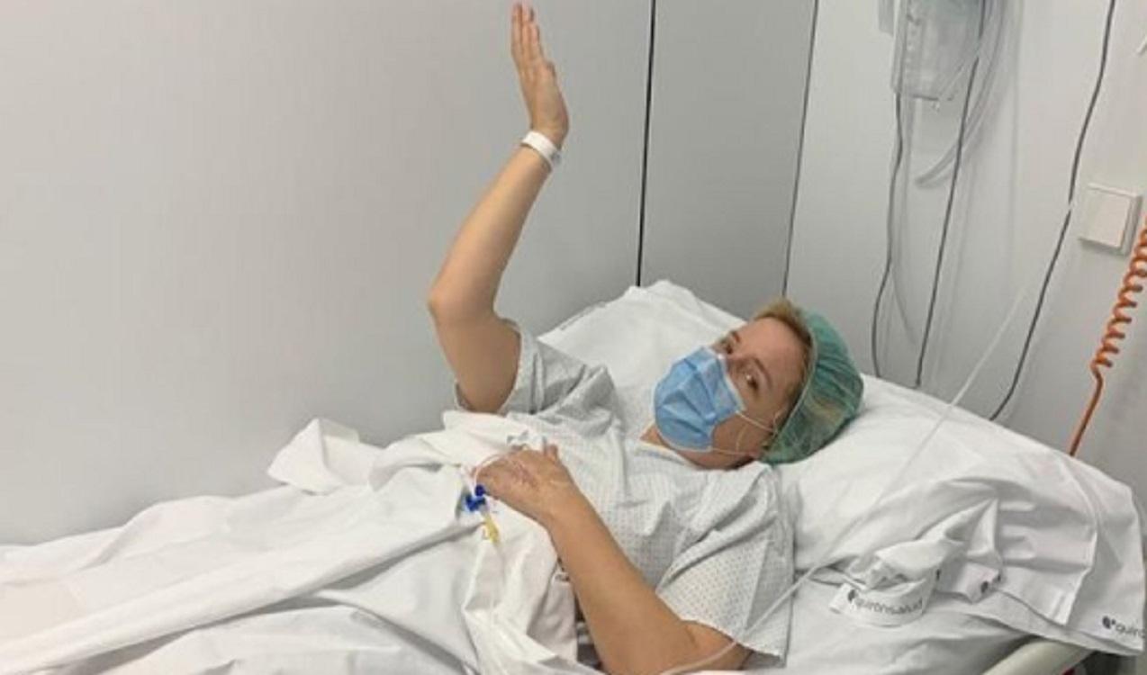 Tania Llasera en el hospital. Instagram.
