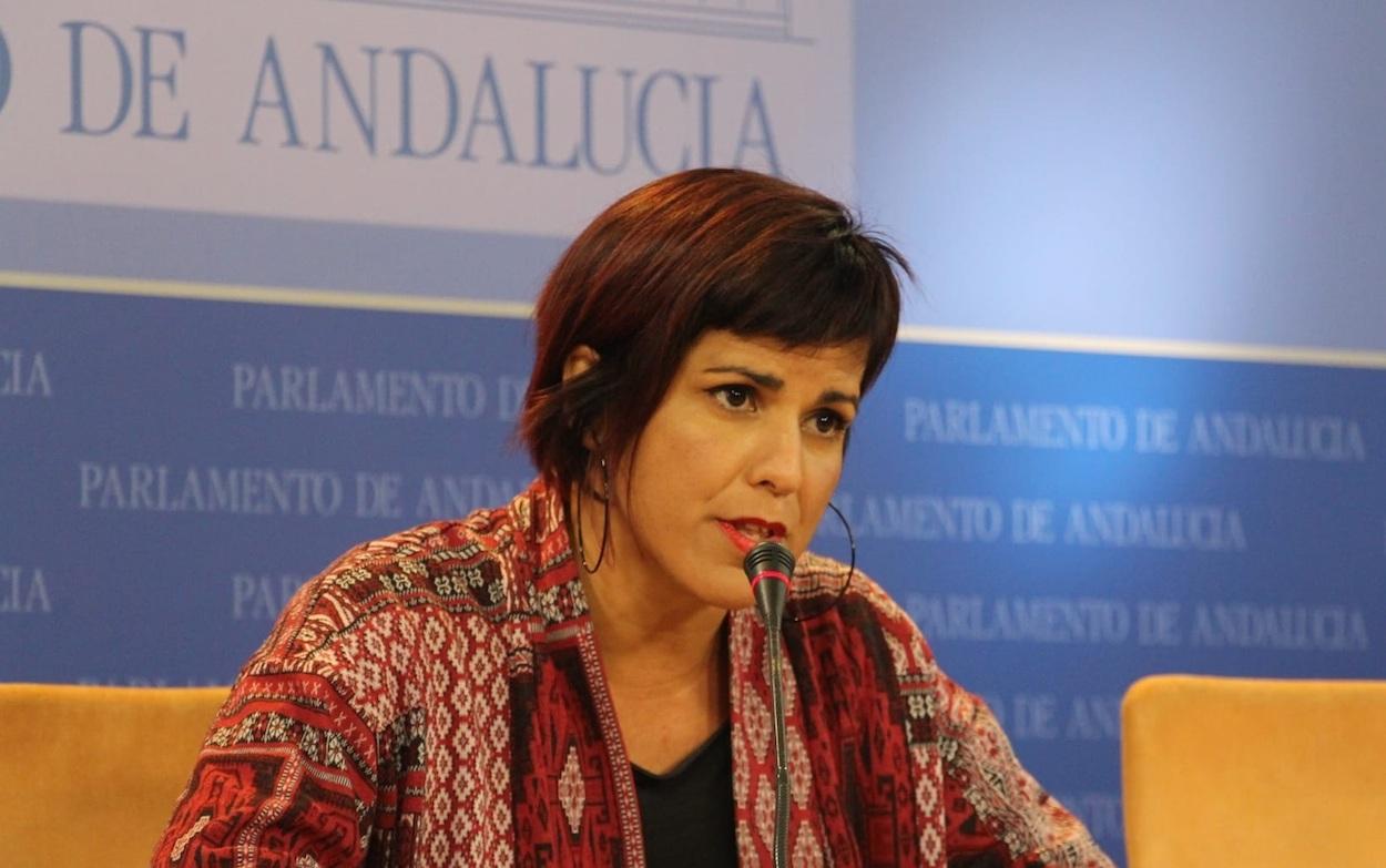 La portavoz de Adelante Andalucía, Teresa Rodríguez.