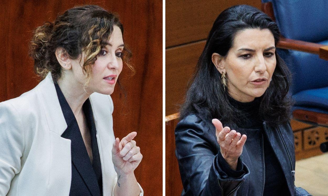 Isabel Díaz Ayuso y Rocío Monasterio en la Asamblea de Madrid