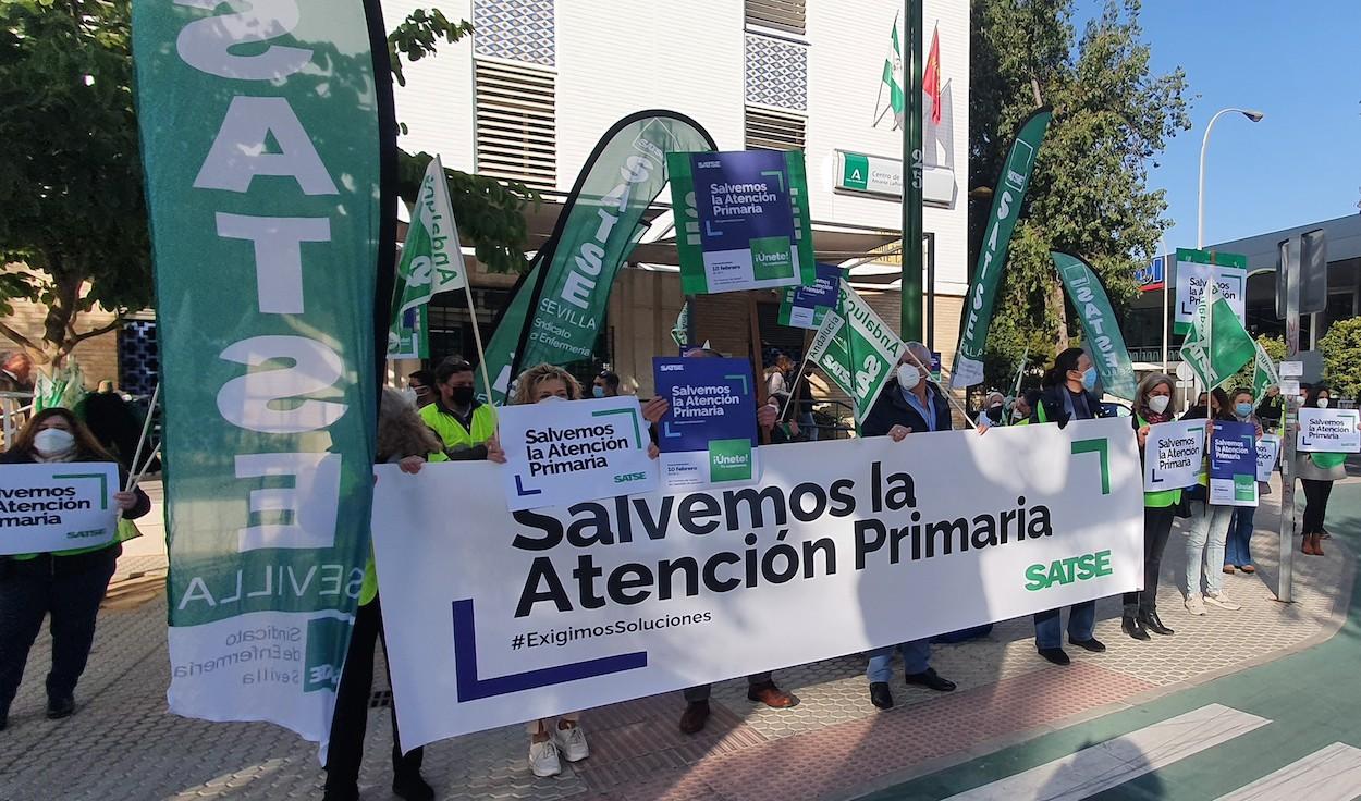 Una de las protestas de los sanitarios andaluces contra el deterioro de la Atención Primaria.