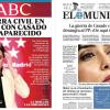 Portadas ABC y El Mundo sobre la guerra civil del PP