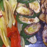 Verduras a la plancha y lacón fresco de cerdo al horno con patata