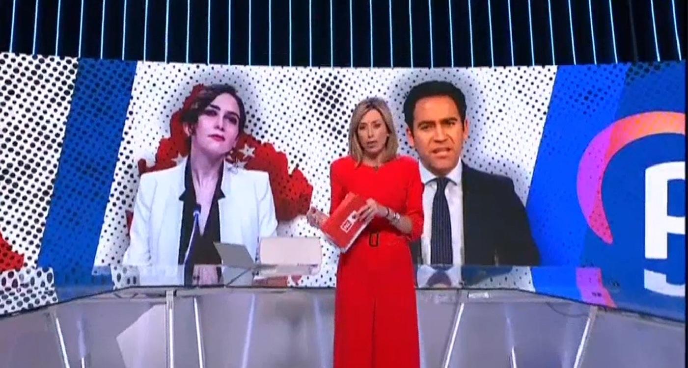 Cristina Ortega en el 'Telenoticias 2'. Telemadrid.