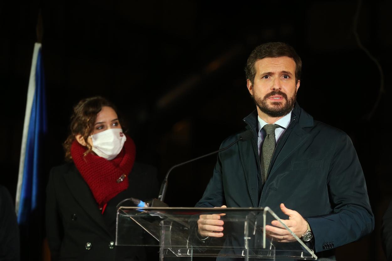 La líder de Madrid, Isabel Díaz Ayuso y el todavía presidente del PP, Pablo Casado. EP