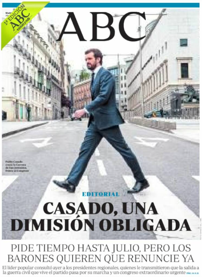 Portada ABC sobre Pablo Casado