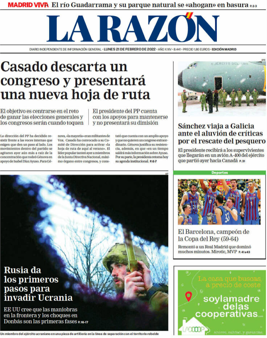 Portada de La Razon Portada de La Razon