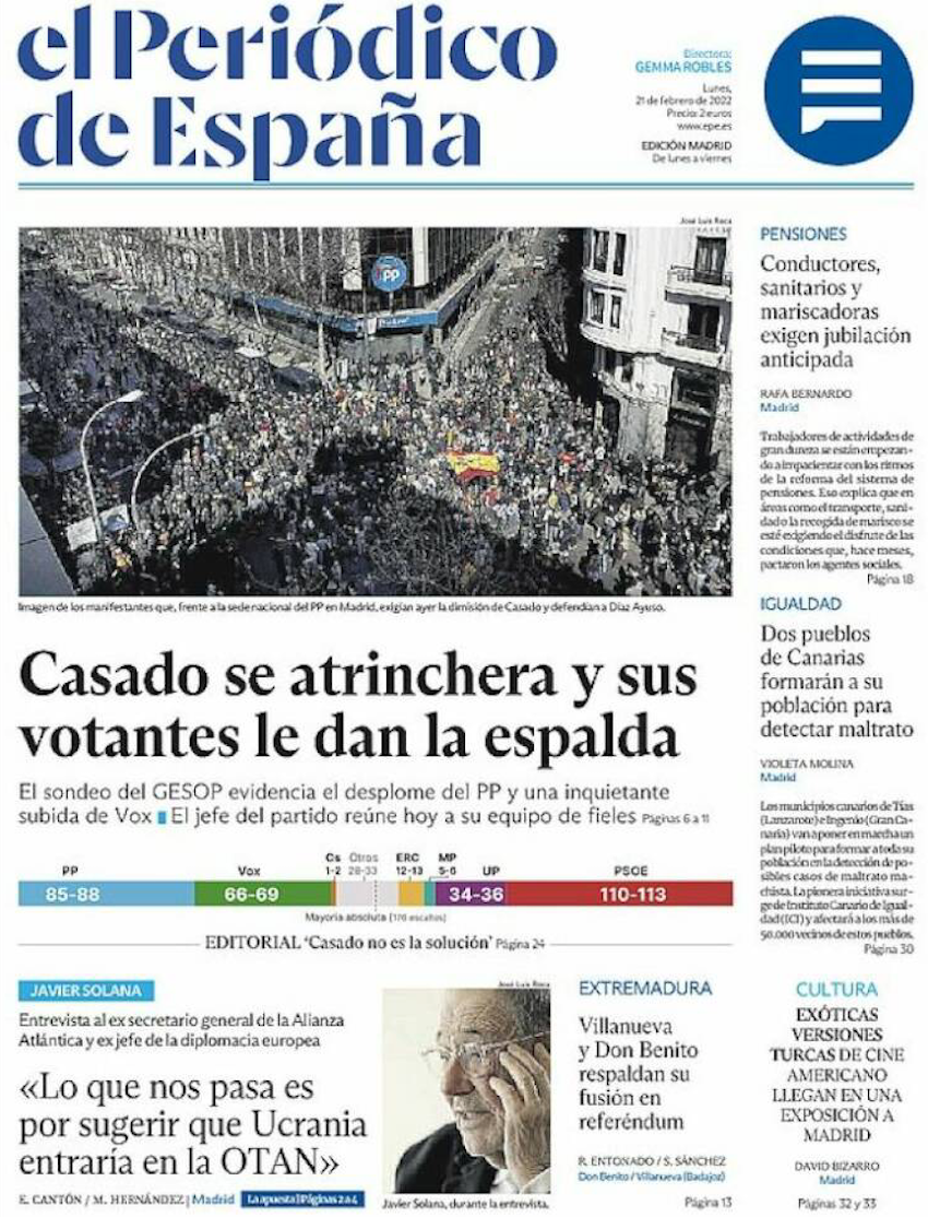 Portada El Periódico de España