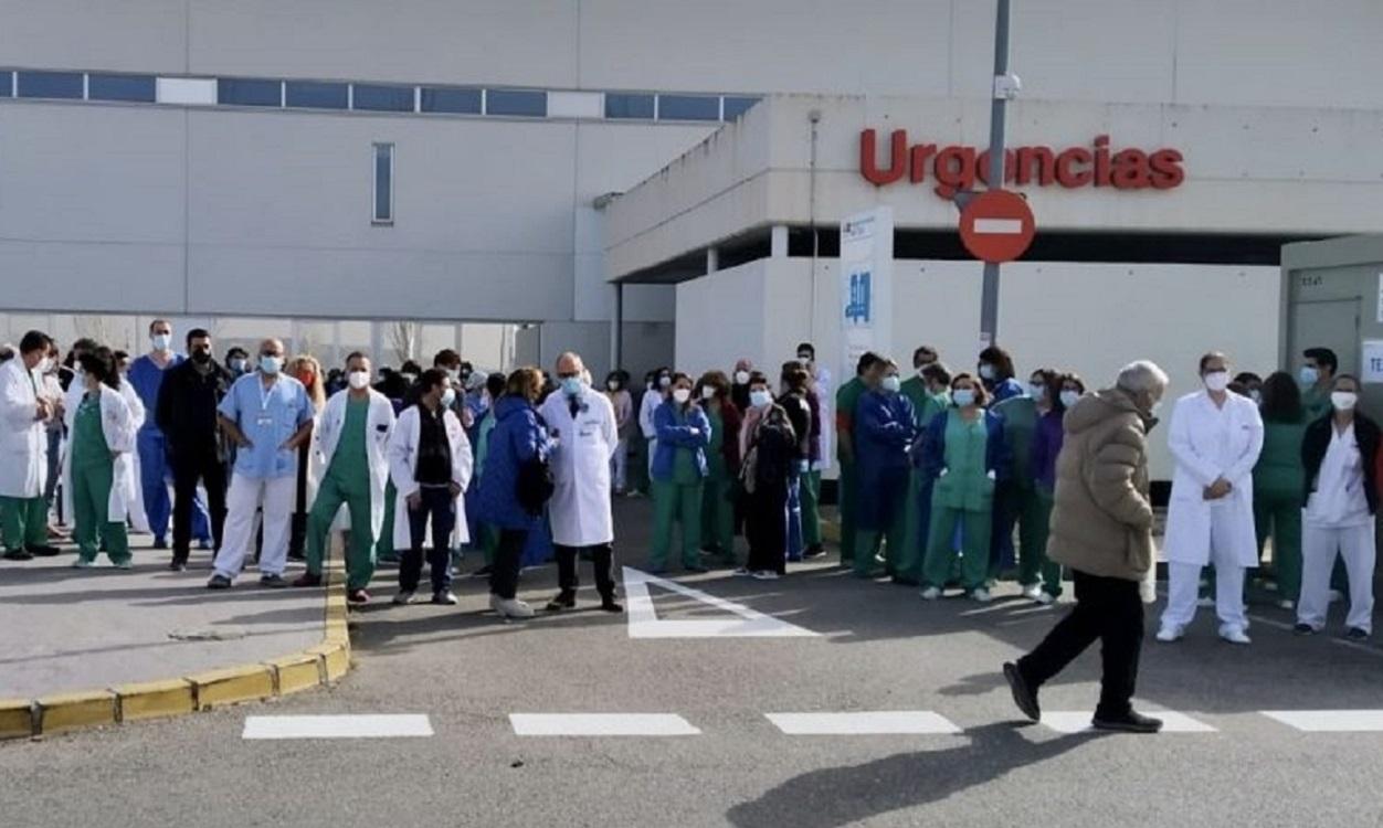 Protesta de sanitarios en el Hospital del Tajo, en Aranjuez. Foto CSIT