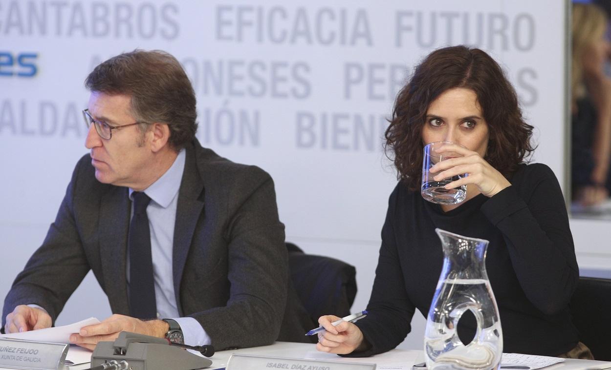 Alberto Núñez Feijóo e Isabel Díaz Ayuso, en una imagen de archivo. Fuente: Europa Press.