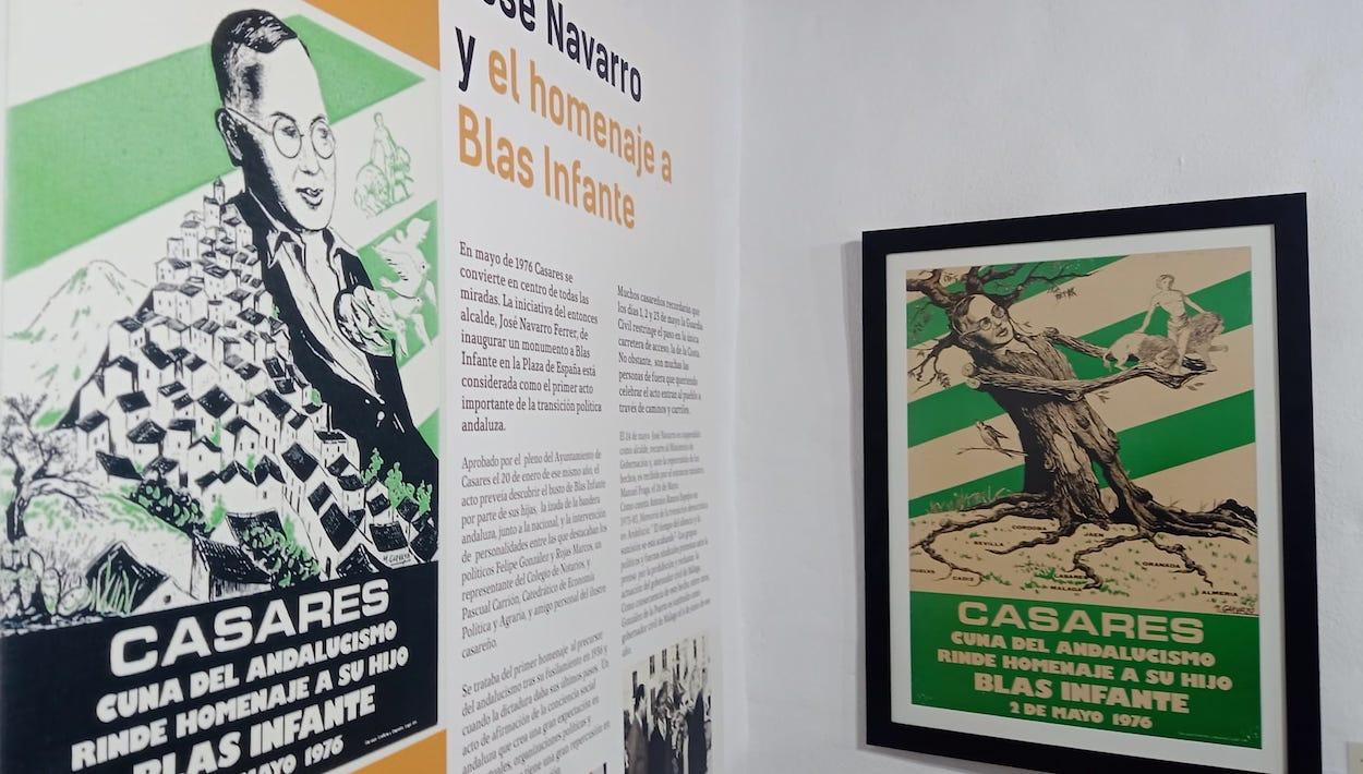A la derecha, el cartel de Blas Infante de 1976.