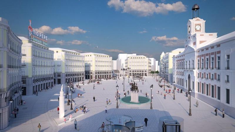 Recreación del proyecto de la Puerta del Sol. Ayuntamiento de Madrid Recreación del proyecto de la Puerta del Sol. Ayuntamiento de Madrid