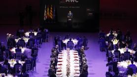 El presidente del Gobierno, Pedro Sánchez, interviene en la cena de bienvenida de la feria del Mobile World Congress Barcelona 2022. Europa Press