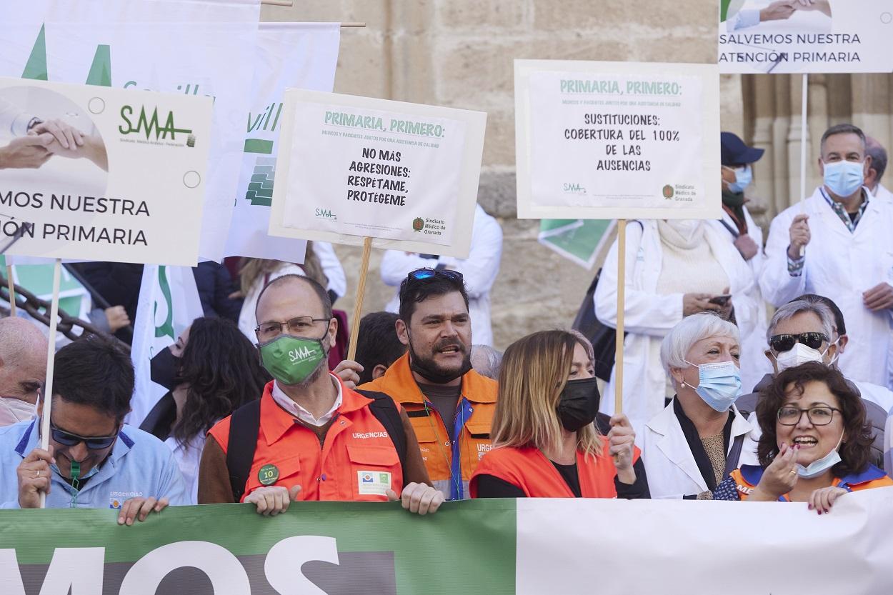 Protestas contra el destrozo de Moreno Bonilla en la sanidad pública. EP
