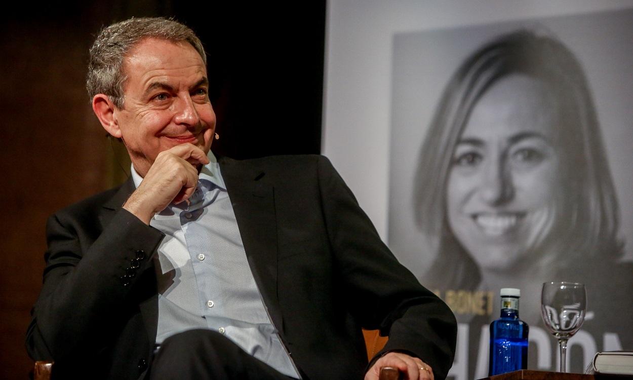 José Luis Rodríguez Zapatero, expresidente del Gobierno, en la presentación del libro 'Chacón, la mujer que pudo gobernar'. EP