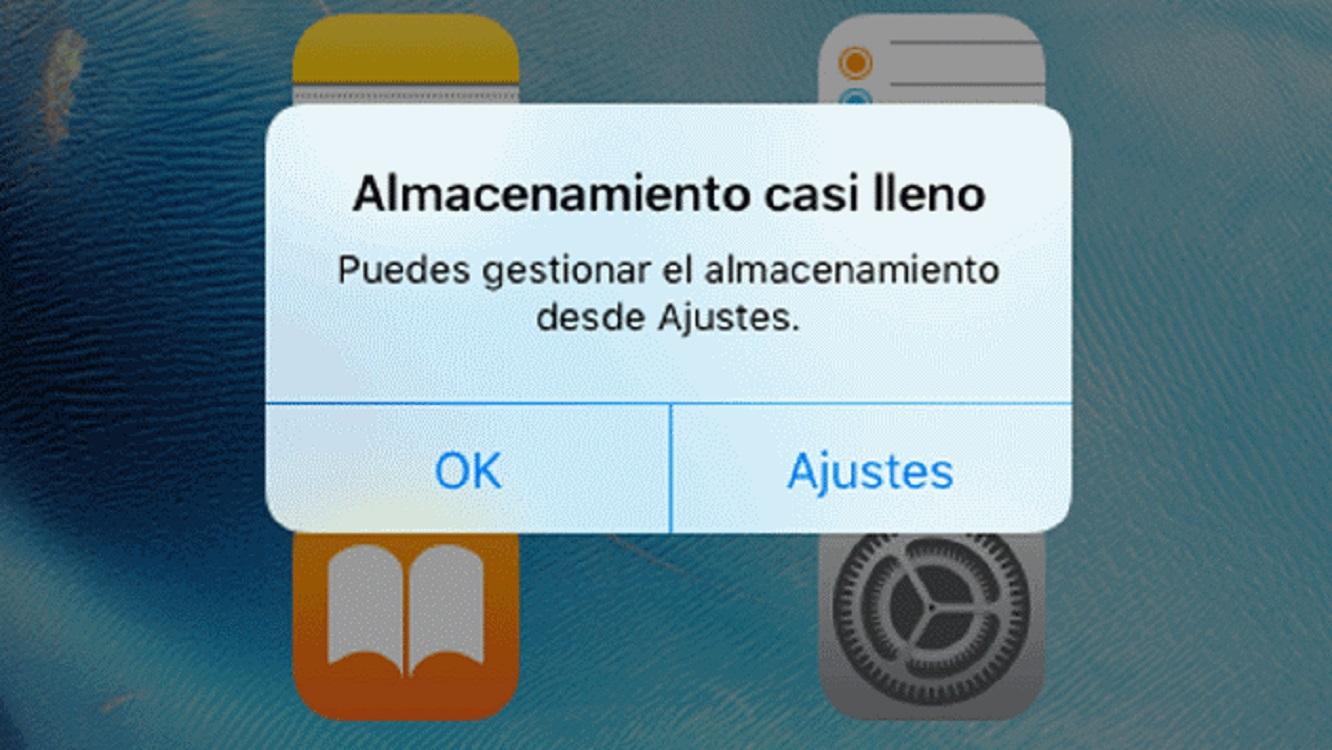 Memoria llena en un iPhone.