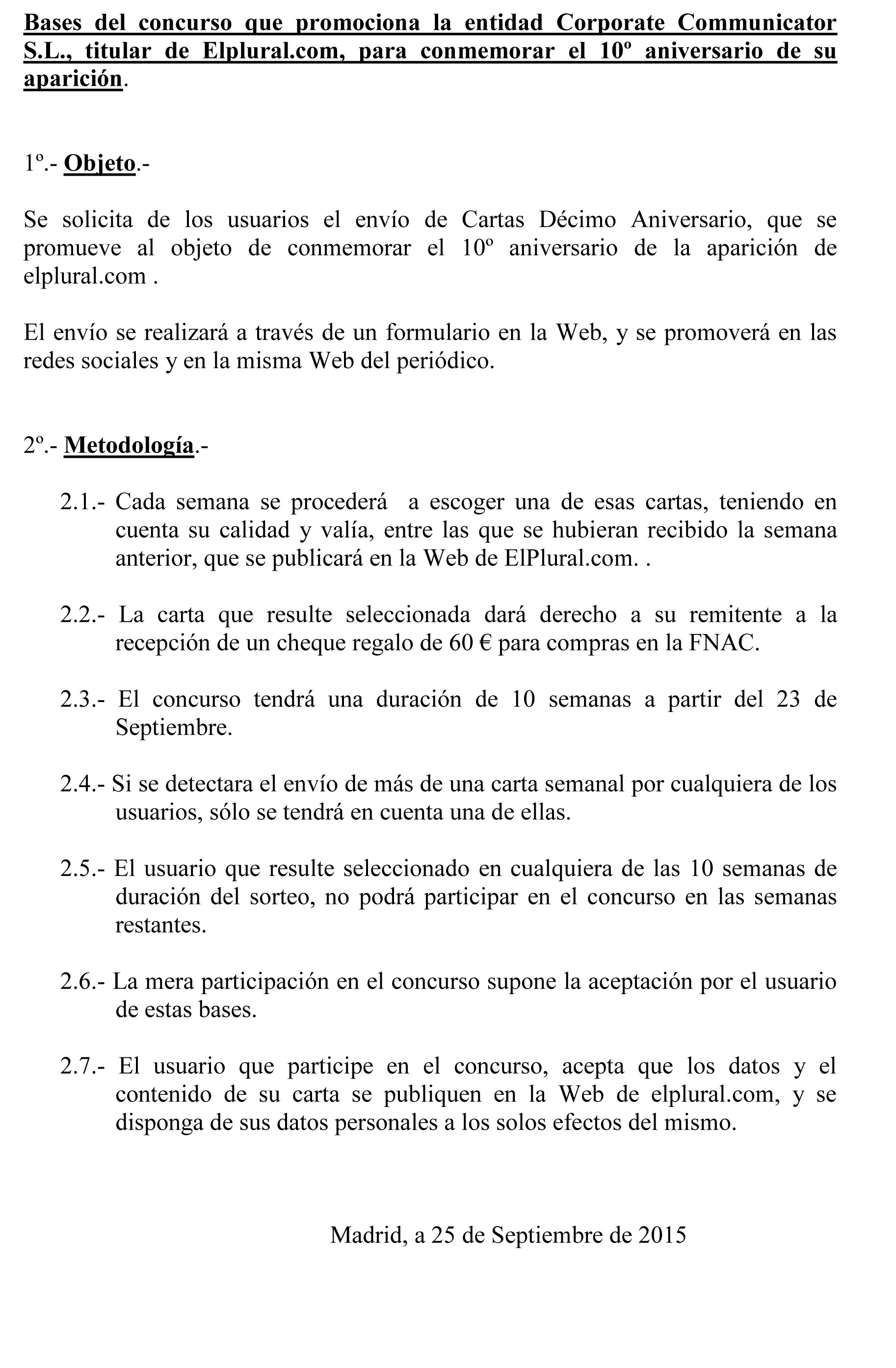 Bases concurso 10 años, 10 cheques