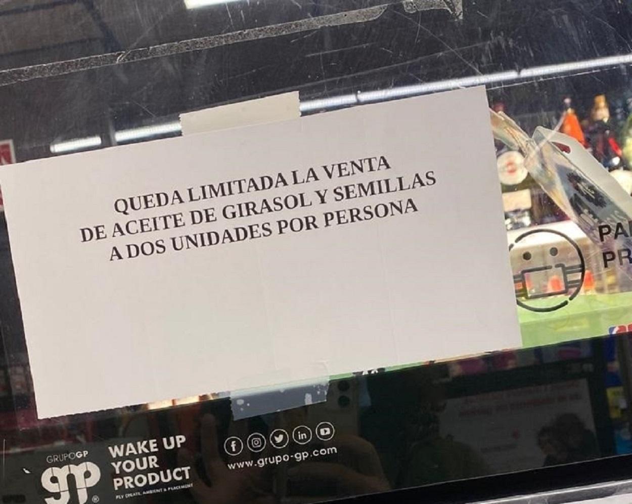 Límites a la compra de aceite de girasol. Europa Press