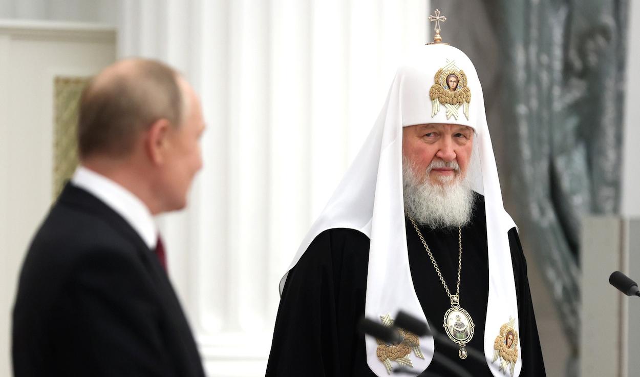 El Patriarca de la Iglesia Ortodoxa rusa Kirill, con Putin en el Kremlim en noviembre pasado. DPA/EP
