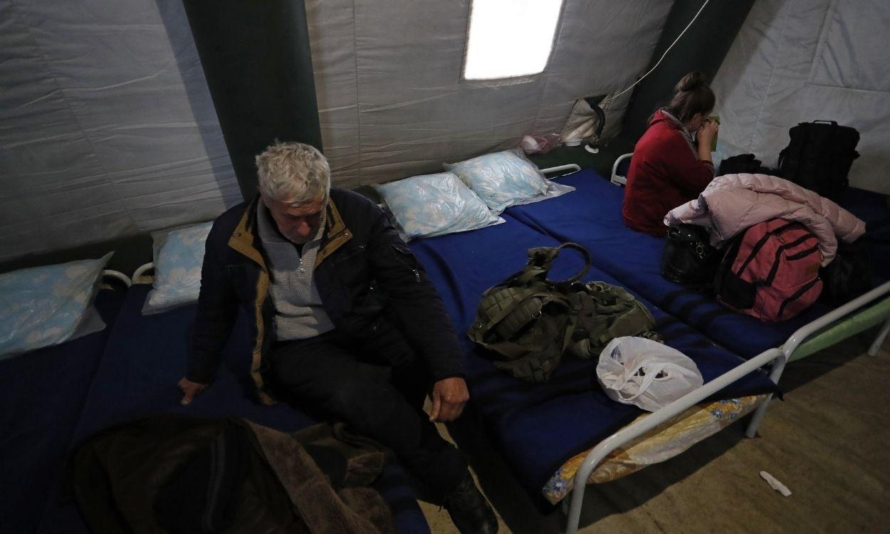 Desplazados de Mariúpol en un asentamiento en Donetsk. Europa Press.