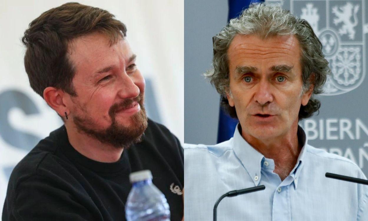 Pablo Iglesias y Fernando Simón.