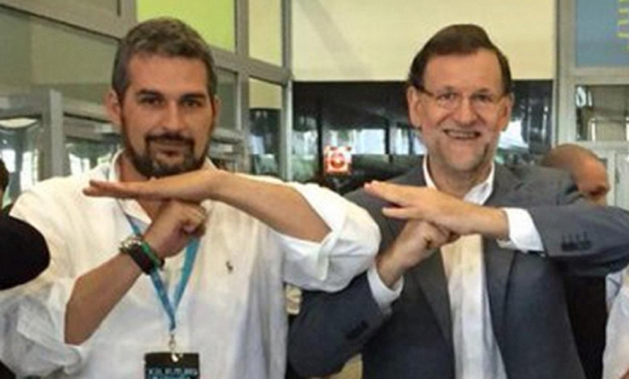 Ángel Luis González Muñoz (izquierda) y Mariano Rajoy, en una imagen de archivo. Fuente: Twitter.