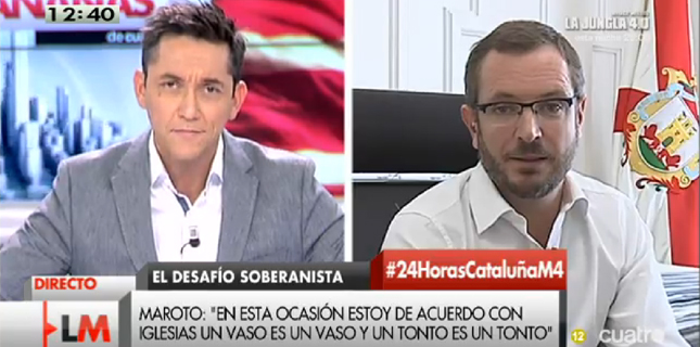 Javier Ruiz vive un 'Cintora': Maroto le amenaza en directo con "llamarle la atención"