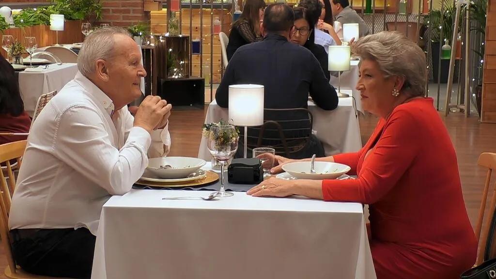 Gregorio y Marga, en la cita de First Dates en la que discutieron por Pablo Iglesias.